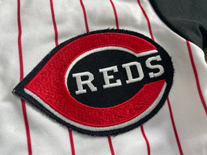 Majestic Cincinnati Reds Barry Larkin Sewn Pinstripe Baseball Jersey - Men  2XL ?
