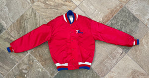Vintage Philadelphia 76ers DeLong Satin Basketball Jacket, Size Medium