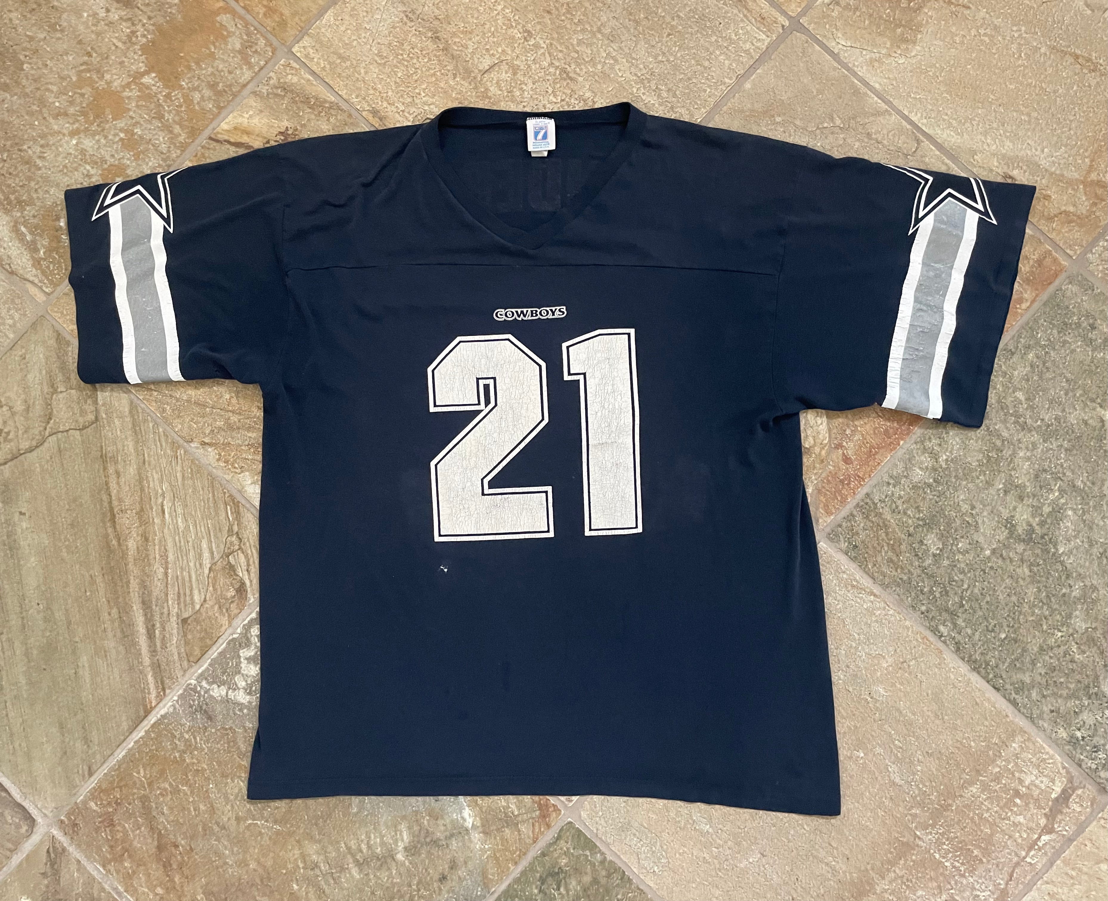 Vintage Dallas Cowboys Deion Sanders Logo 7 Football TShirt