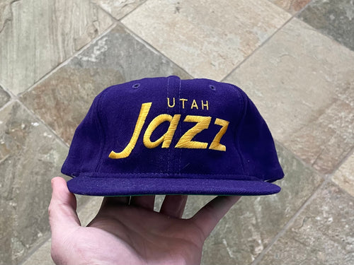 Vintage Utah Jazz Sports Specialties Script Snapback Basketball Hat